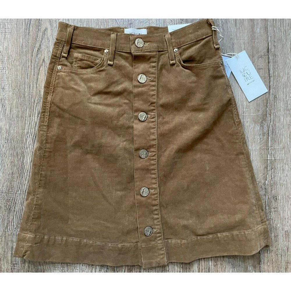 MCGUIRE Women’s Rust Copper Button A-Line Size 25 Skirt